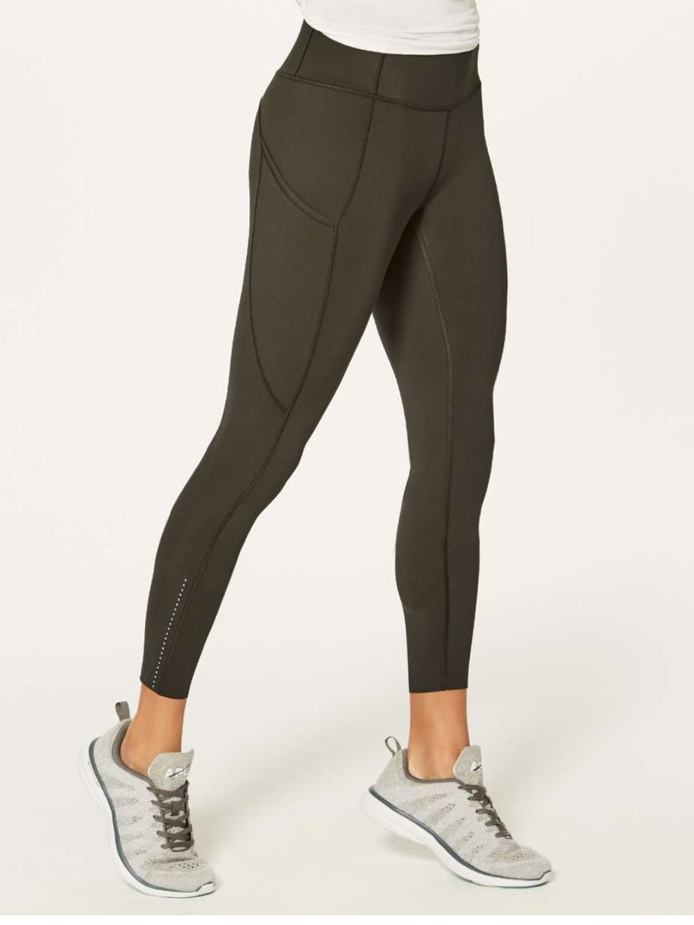 Lululemon fast and free high rise leggings reflective dark olive 8